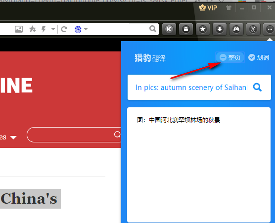 如何开启猎豹浏览器网页翻译功能
