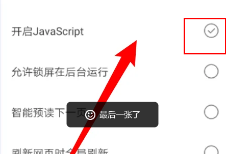 开启米侠浏览器APP的Javascript步骤